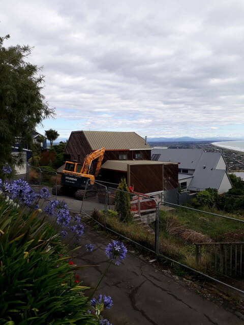 House demolition on Panorama road, christchurch