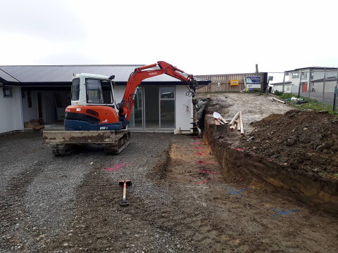 Start of new retaining wall in Westmelton, Christchurch