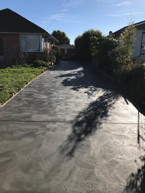 Fresh new concrete driveway, Christchurch