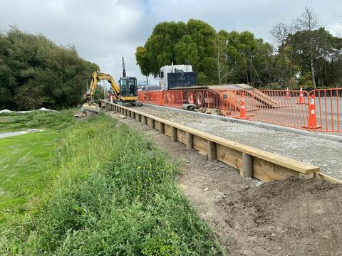 Pile Driven Retaining Wall