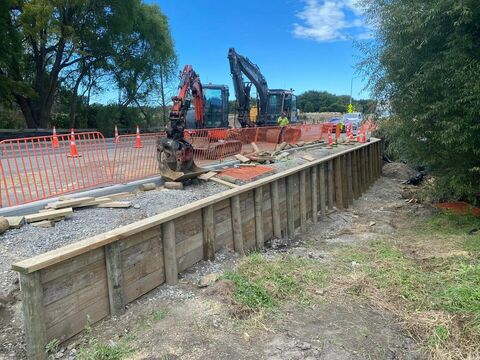 Pile Driven Retaining Wall