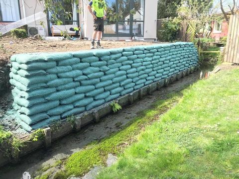 Timber Pole retaining wall, Lyttleton, Christchurch 