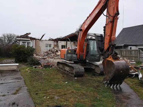 Residential House Demolition, Burwood, Christchurch