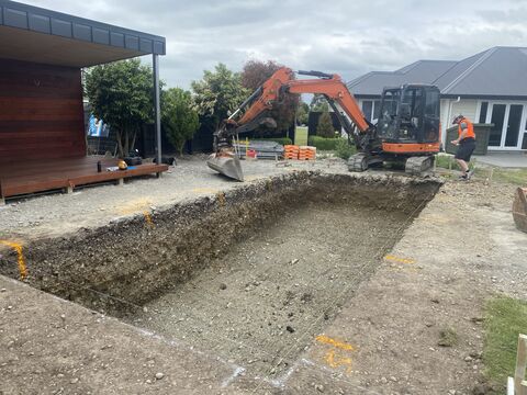 Pool excavation, Christchurch 