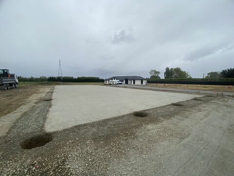 Completed large Wide Span Sheds foundation, Christchurch 