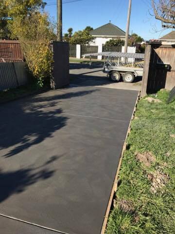 Fresh new concrete driveway, Christchurch