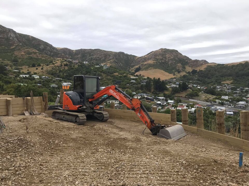 TBT Earthworks excavator working on a Canterbury project