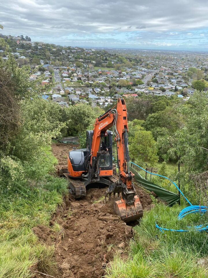 Hillside earthworks and steep-site excavation in Christchurch