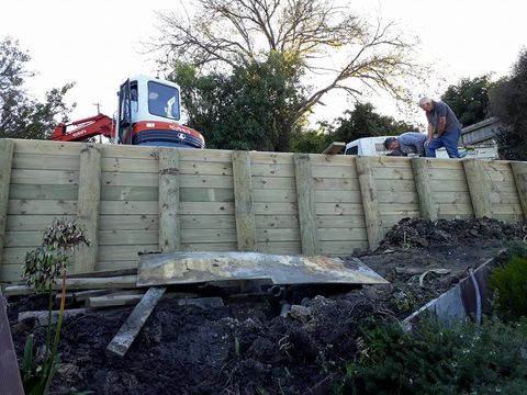 Retaining wall Christchurch - Huntsbury