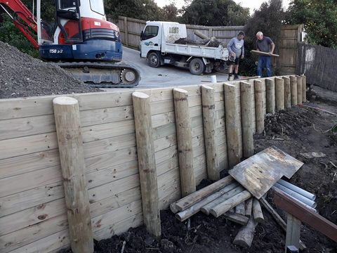Retaining wall Christchurch - Huntsbury