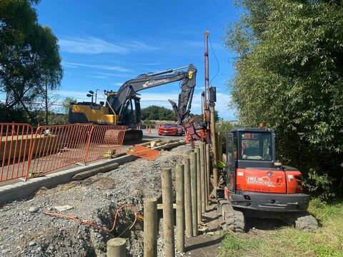 Pile Driving Process - Retaining wall